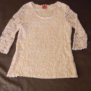 Christina Cream Lace Fitted Blouse